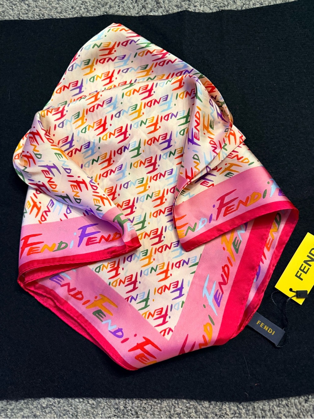 Designer fashioned silk scarf multi colored
